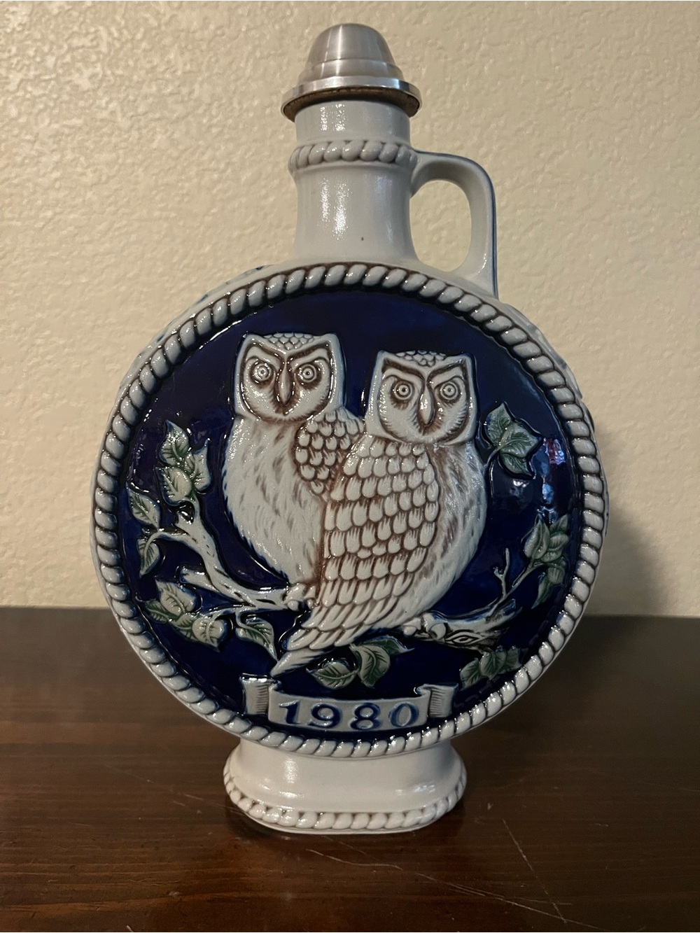 Vintage (1980) Goebel Owl Ceramic Flask - First Edition Limited to 5000 Pieces